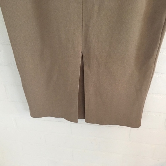 Rudsak Column knit Skirt Taupe beige brown Viscose Nylon Stretch Lightweight S - Picture 7 of 15